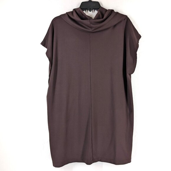 BRYN WALKER‎ Dress S Brown Lagonlook Cowl Neck Kangaroo Pocket Oversize Pullover - Picture 3 of 11